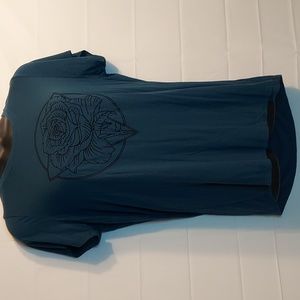 Torrid Blue Tunic Length T-Shirt with Rose